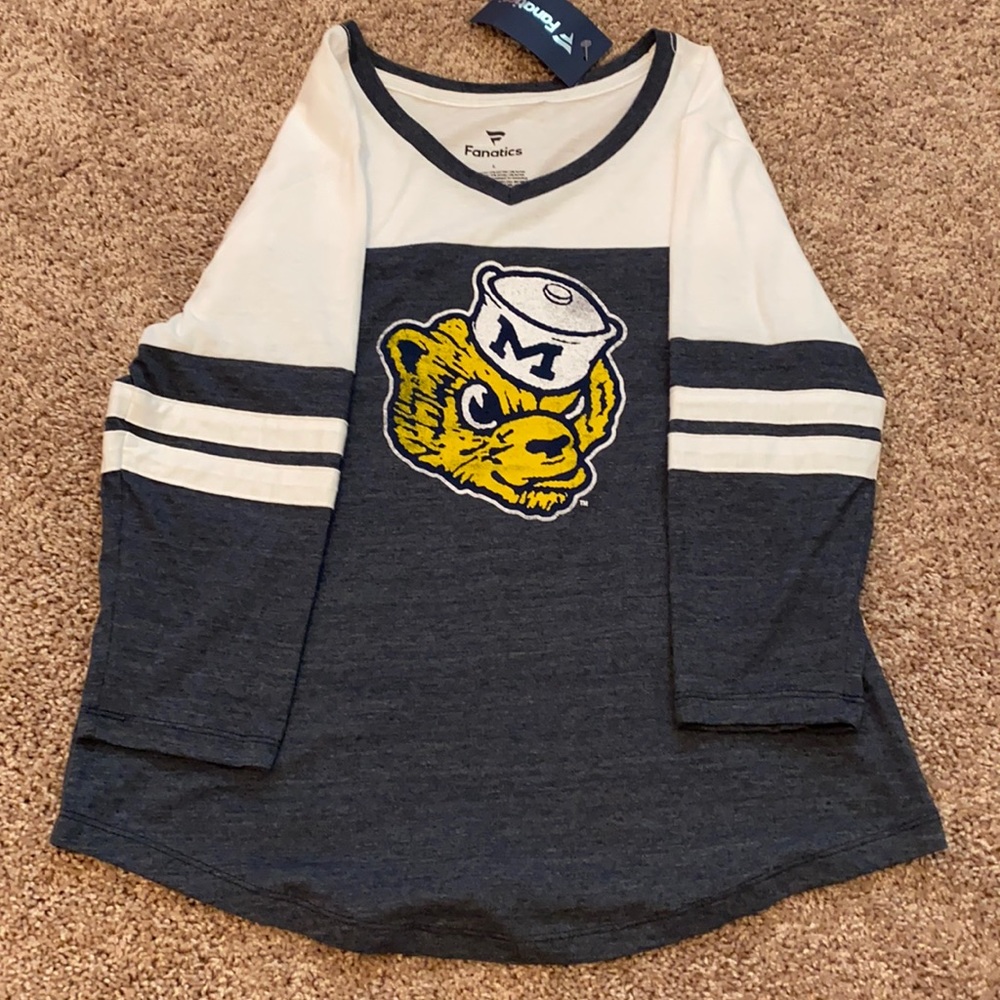 Ladies Retro Michigan 3/4 sleeve Shirt